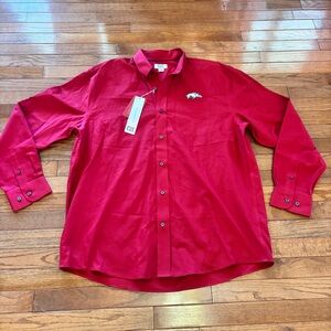 NWT Mens long sleeve Arkansas button down